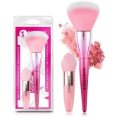 Majestique Makeup Foundation Brush with Mushroom Puff, Ideal for blending liquid - 2Pcs/Multicolor