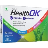 Health OK Multivitamin with Natural Ginseng  Taurine power  Daily Energy  alertness  Vitamin D  C & other 17 multivitamins minerals  for Overall Health  30 Tablets (Veg)