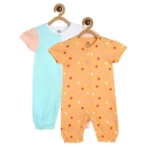 MINI KLUB Multi Color Cotton Rompers For Baby Girl ( Pack of 2 ) - None