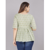 JC4U - Green Cotton Womens Peplum Top ( Pack of 1 ) - None