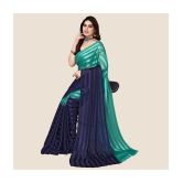 ANAND SAREES Satin Striped Saree Without Blouse Piece - Green ( Pack of 1 ) - Green