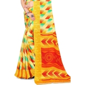 LEELAVATI - Yellow Crepe Saree With Blouse Piece ( Pack of 1 ) - Yellow