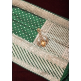 Bottle Green Banarasi Katan Silk Saree with Chunri Butis and Skirt Border | SILK MARK CERTIFIED