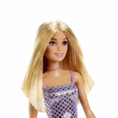 Barbie Doll with Blonde Hair: Lavender Metallic Mini Dress & Trendy Accessories - Perfect Kids' Toy Gift!