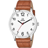 Septem Brown Leather Analog Mens Watch