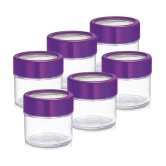 Treo By Milton Alfy Glass Storage Jar, Set of 6, 100 ml Each, Assorted | Storage Jar | Multipurpose Jar | Modular Kitchen - Transparent