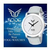 Fogg Light Grey PU Analog Mens Watch