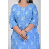 Swasti Cotton Printed Straight Womens Kurti - Blue ( Pack of 1 ) - None