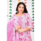 Swasti Cotton Printed Straight Womens Kurti - Pink ( Pack of 1 ) - None