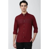 Men Maroon Slim Fit Solid Full Sleeves Casual Shirt