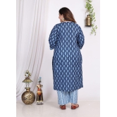 Swasti Cotton Printed Kurti With Palazzo Womens Stitched Salwar Suit - Blue ( Pack of 1 ) - None