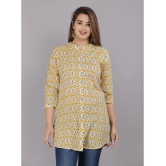 JC4U - Yellow Cotton Flex Womens Straight Kurti ( Pack of 1 ) - None