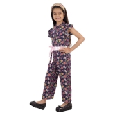 Kids Cave - Navy Blue Rayon Girls Jumpsuit ( Pack of 1 ) - None