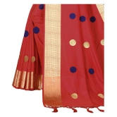 offline selection - Red Silk Blend Saree With Blouse Piece (Pack of 1)