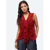 Baawri Polyester Blend Shrugs - Maroon Single - None