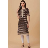 Glomee - Black Crepe Womens Straight Kurti ( Pack of 1 ) - None