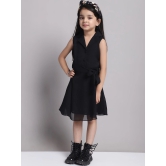 MINI & MING Girls V-Neck Sleeveless Georgette A-Line Dress