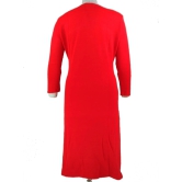 Woollen Stylish Boat Nech Design-Red / S-XL