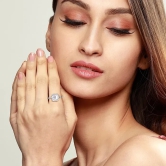 Anushka Sharma Silver Studded Classic Square Ring