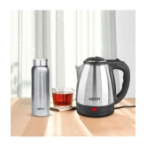 Milton Combo Set Go Electro Stainless Steel Kettle, 1.2 Litres, Silver and Aqua 750 Stainless Steel Water Bottle, 750 ml, Silver | Office | Home | Kitchen | Travel Water Bottle