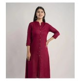 MAUKA - Maroon Rayon Womens A-line Kurti ( Pack of 1 ) - None