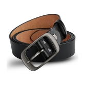 Loopa - Black Leather Mens Formal Belt ( Pack of 1 ) - None