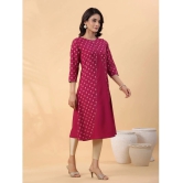 Janasya Crepe Printed Flared Womens Kurti - Wine ( Pack of 1 ) - None