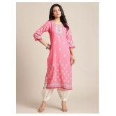 KSUT Pink Viscose Straight Kurti - Single - M