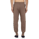 Uzarus Brown Cotton Plain Joggers - None