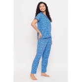 Clovia Blue Rayon Womens Nightwear Nightsuit Sets ( Pack of 2 ) - None