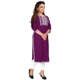 Kapadia - Purple Rayon Womens Straight Kurti ( Pack of 1 ) - None