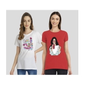 CHOZI - Multi Color Cotton Blend Regular Fit Women's T-Shirt ( Pack of 2 ) - None