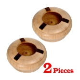 2 Pieces Wooden Handmade Cigarette Ashtray Ash Holder - Brown