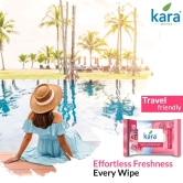 Kara Rose Water Refreshing Facial Wipes Pack of 12  (10 Pulls)