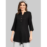 AKTIF Rayon Solid Straight Womens Kurti - Black ( Pack of 1 ) - None