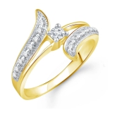 Vighnaharta Finger Shine Heart CZ Gold and Rhodium Plated Alloy Combo Ring set for Women and Girls [1076FRG-1002FRG] - [VFJ1234FRG10] - None