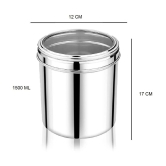 Dynore 1500 ML Canisters Steel Silver Utility Container ( Set of 2 ) - Silver