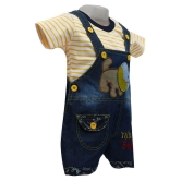 Zadmus Unisex Top and Dungaree Set Denim, Yellow - 0-6 Months