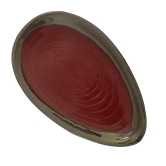 Ceramic Dining Red Almond Shaped Glazed Ceramic 13 Inches Serving Platter