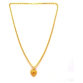 Jewar Mandi New Design Gold Plated Locket/Pendant with Link Chain Daily use for Men, Women & Girls, Boys - Golden