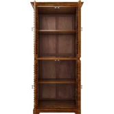 Premium Teak 4 Door Wood Wardrobe-Brown