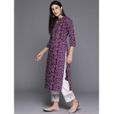 Varanga Cotton Printed Straight Womens Kurti - Purple ( Pack of 1 ) - None