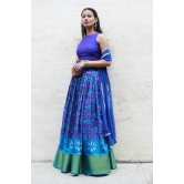 Blue Silk Patola Lehenga Set