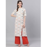 Antaran Cotton Printed Straight Womens Kurti - White ( Pack of 1 ) - None