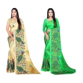 LEELAVATI - Multicolor Crepe Saree With Blouse Piece ( Pack of 2 ) - Multicolor