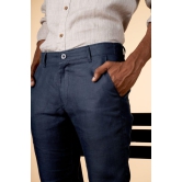 Men Regal Blue Hemp Trousers