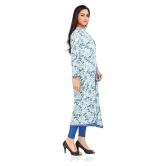 Divena - Blue Cotton Womens Flared Kurti - None