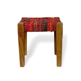 Savitri Textile Waste Wooden Stool