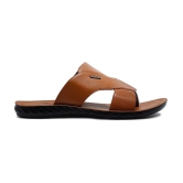 ASIAN Tan Mens Leather Slipper - None