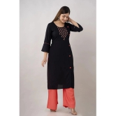 Kapadia - Black Rayon Womens Straight Kurti ( Pack of 1 ) - None